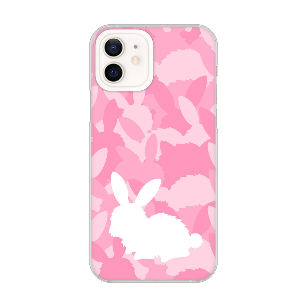 iPhone12 高画質仕上げ 背面印刷 ハードケース むかいあぐる うさぎ迷彩風