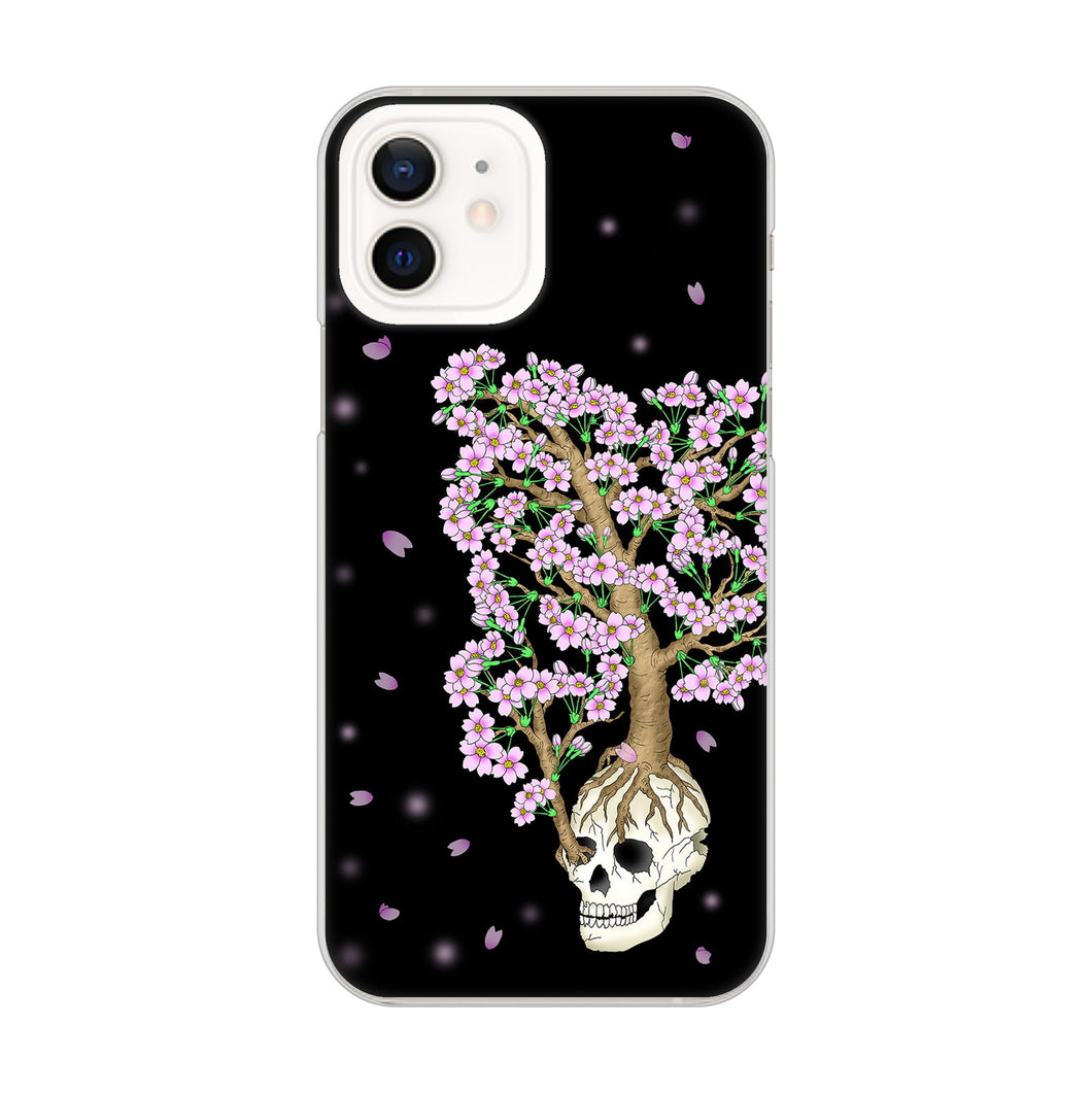 iPhone12 高画質仕上げ 背面印刷 ハードケース むかいあぐる 苺骸骨王冠蔦