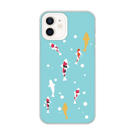 iPhone12 高画質仕上げ 背面印刷 ハードケース 【KG800 コイの遊泳】