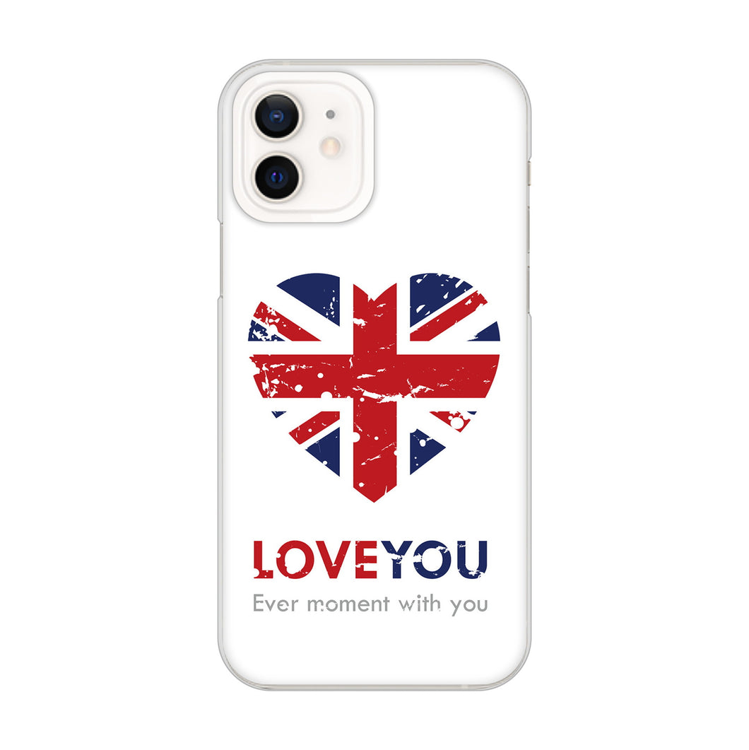iPhone12 高画質仕上げ 背面印刷 ハードケース ユニオンジャックハート