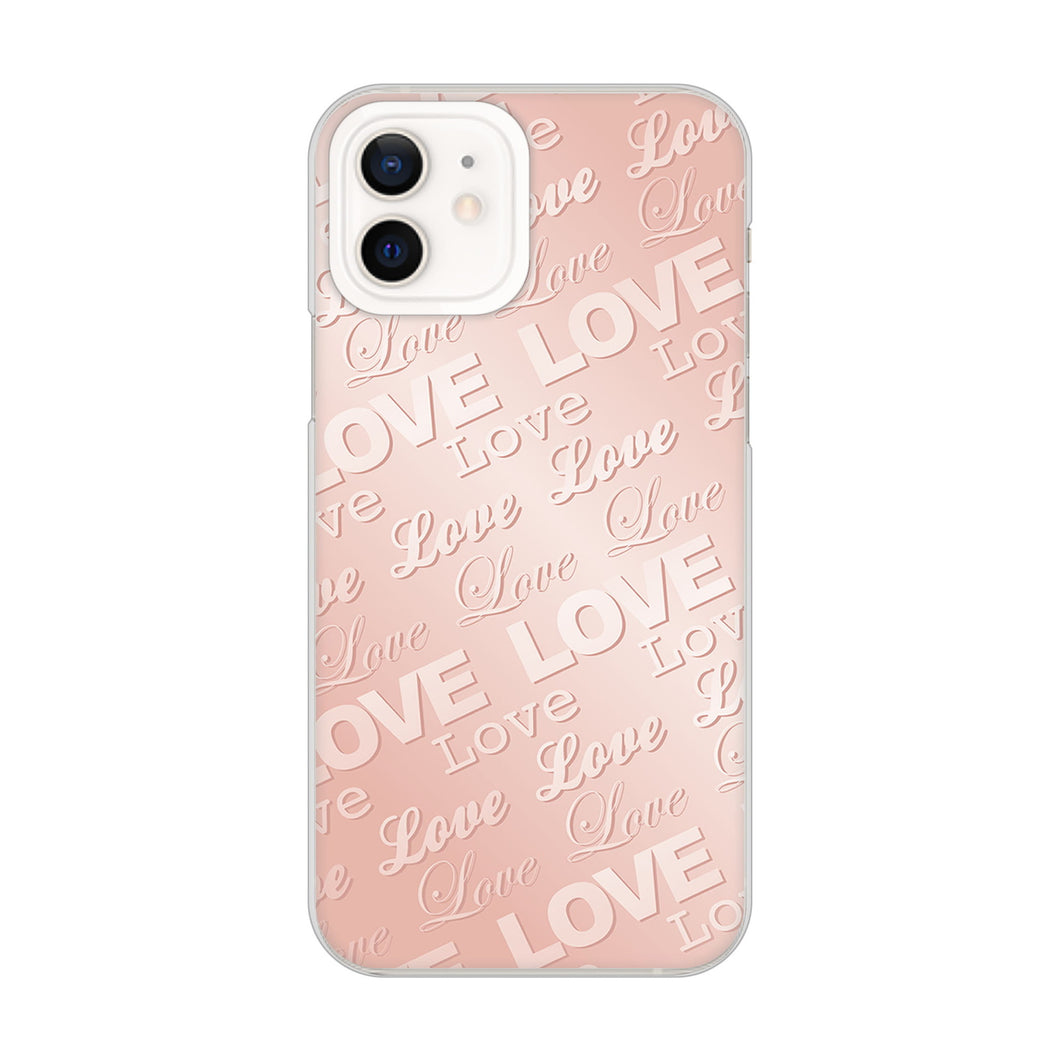 iPhone12 高画質仕上げ 背面印刷 ハードケース エンボス風LOVEリンク