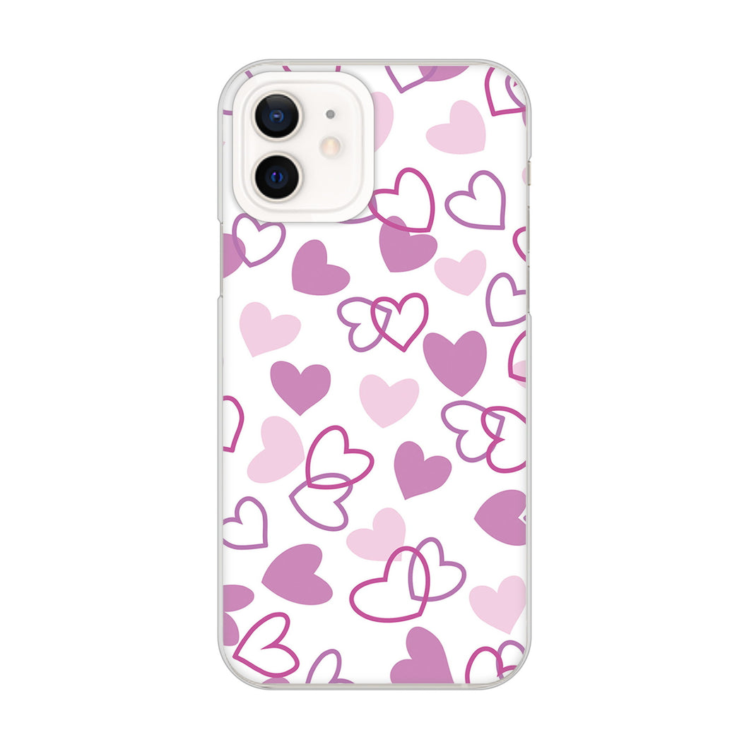 iPhone12 高画質仕上げ 背面印刷 ハードケース ハートがいっぱい