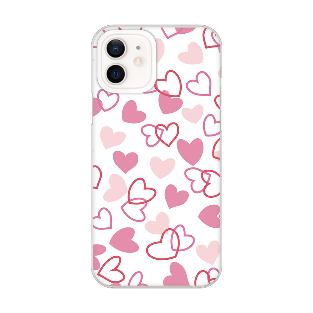 iPhone12 高画質仕上げ 背面印刷 ハードケース ハートがいっぱい
