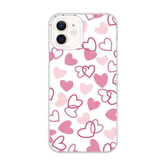 iPhone12 高画質仕上げ 背面印刷 ハードケース ハートがいっぱい