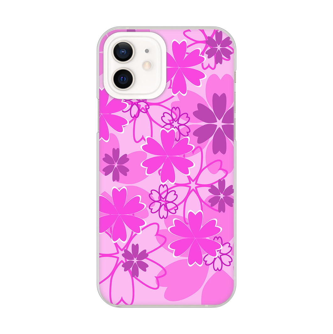 iPhone12 高画質仕上げ 背面印刷 ハードケース 重なり合う花