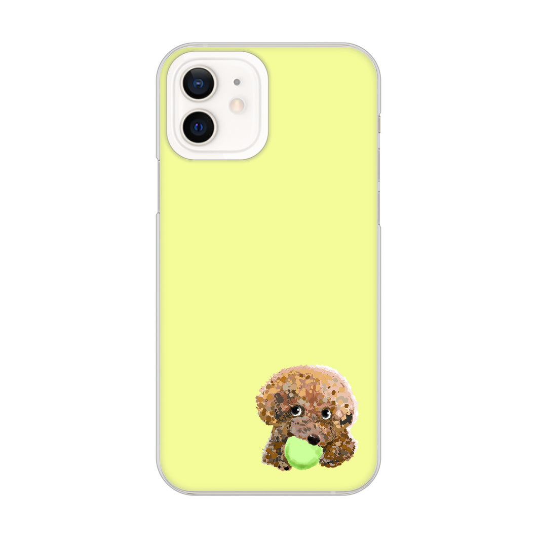 iPhone12 高画質仕上げ 背面印刷 ハードケース トイプードル&ボール