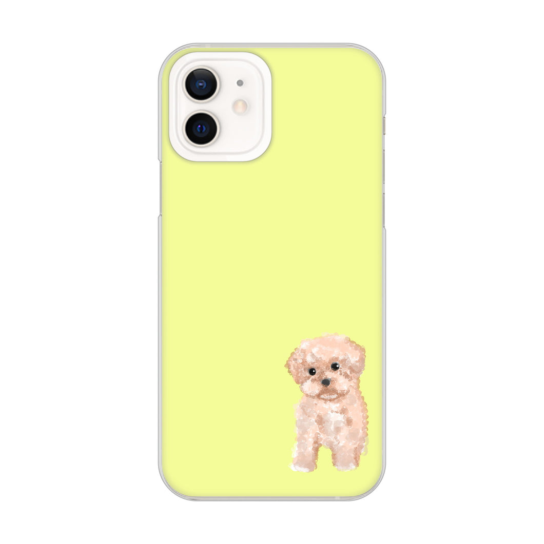 iPhone12 高画質仕上げ 背面印刷 ハードケース トイプードルアプリコット
