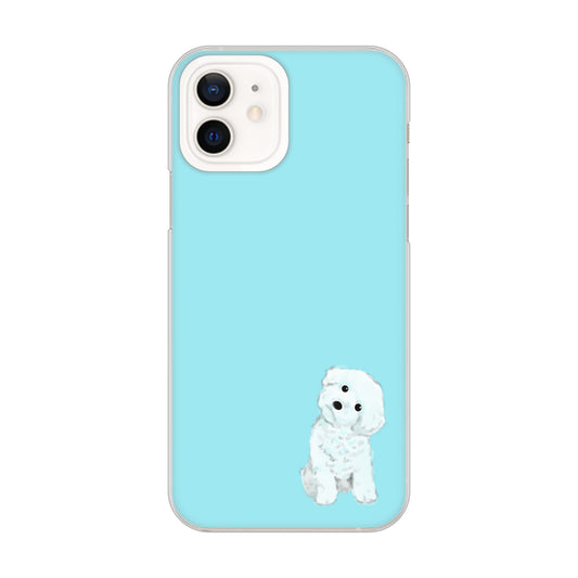iPhone12 高画質仕上げ 背面印刷 ハードケース トイプードルホワイト