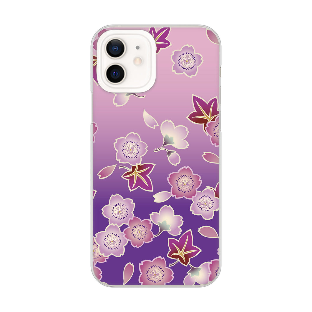 iPhone12 高画質仕上げ 背面印刷 ハードケース 和花柄