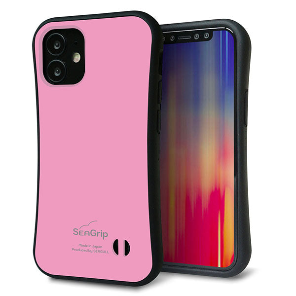 iPhone12 mini スマホケース 「SEA Grip」 グリップケース Sライン 【KM899 パステルカラー(パステルピンク)】 UV印刷