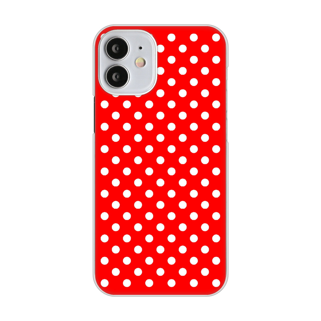 iPhone12 mini 高画質仕上げ 背面印刷 ハードケース シンプル柄(水玉)