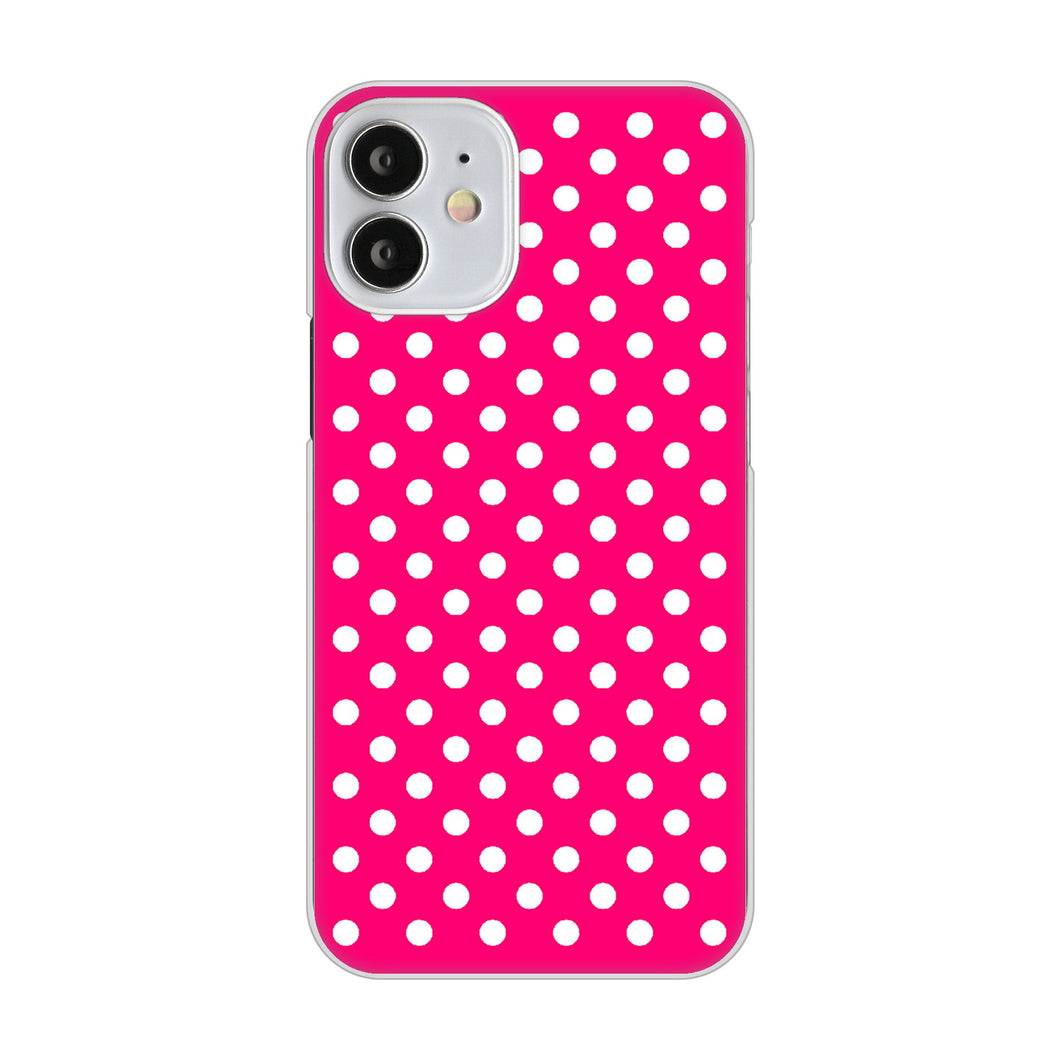 iPhone12 mini 高画質仕上げ 背面印刷 ハードケース シンプル柄(水玉)