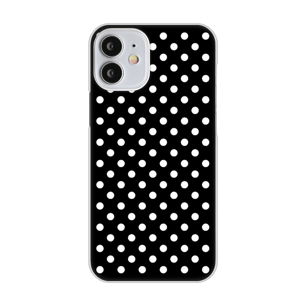 iPhone12 mini 高画質仕上げ 背面印刷 ハードケース シンプル柄(水玉)