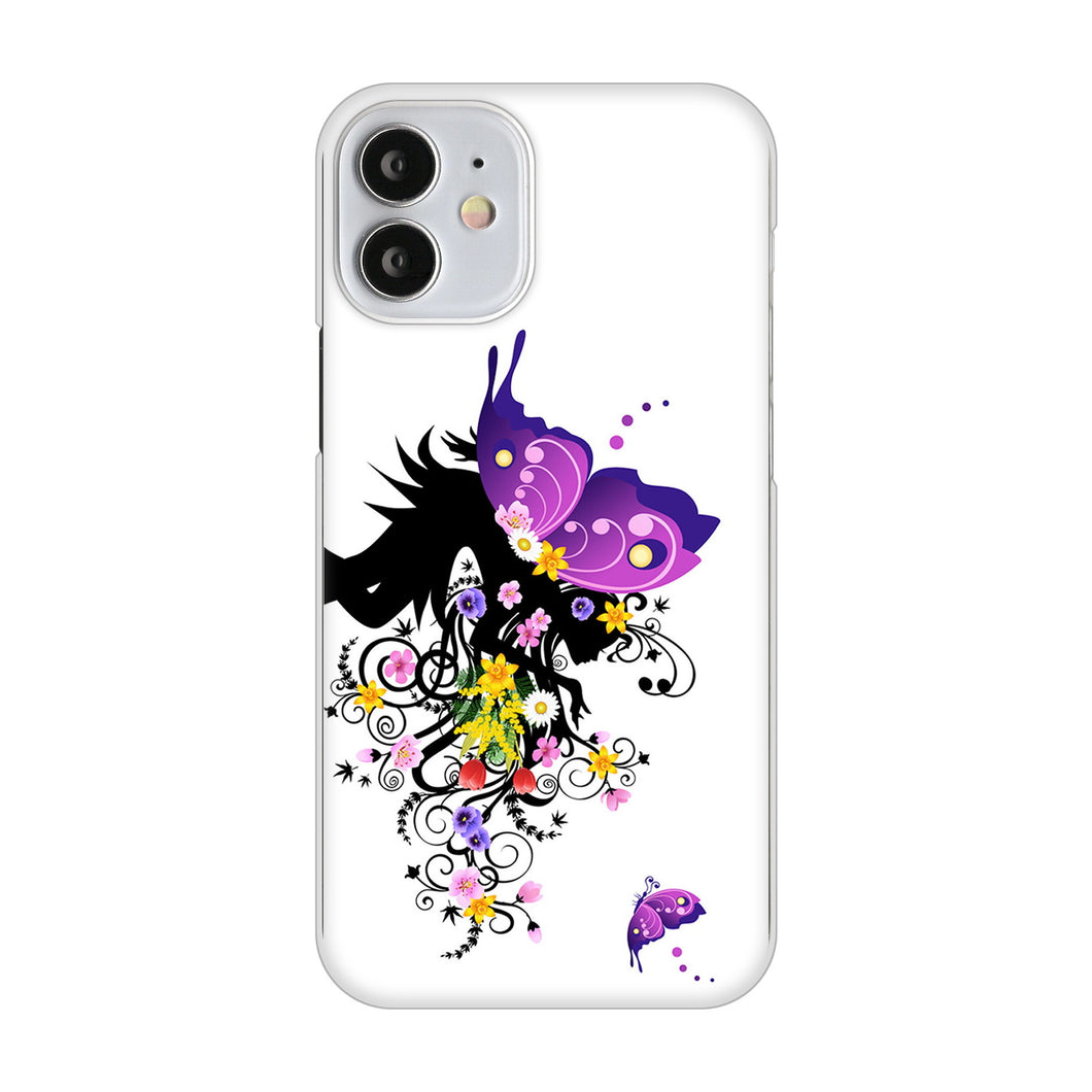 iPhone12 mini 高画質仕上げ 背面印刷 ハードケース バタフライ