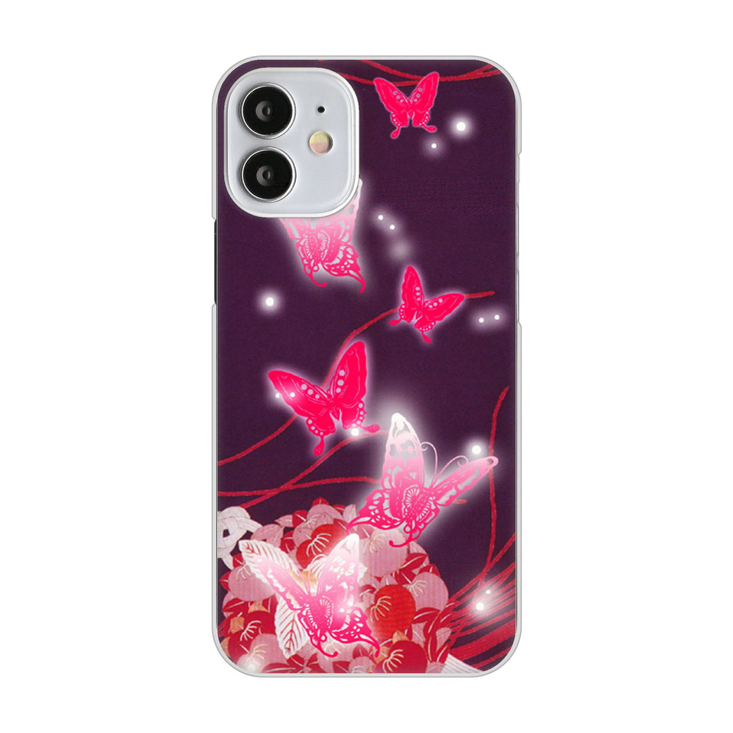 iPhone12 mini 高画質仕上げ 背面印刷 ハードケース バタフライ