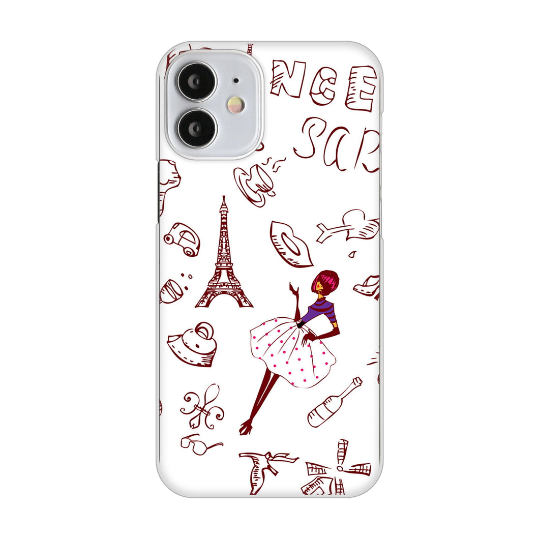 iPhone12 mini 高画質仕上げ 背面印刷 ハードケース LOVE フランス