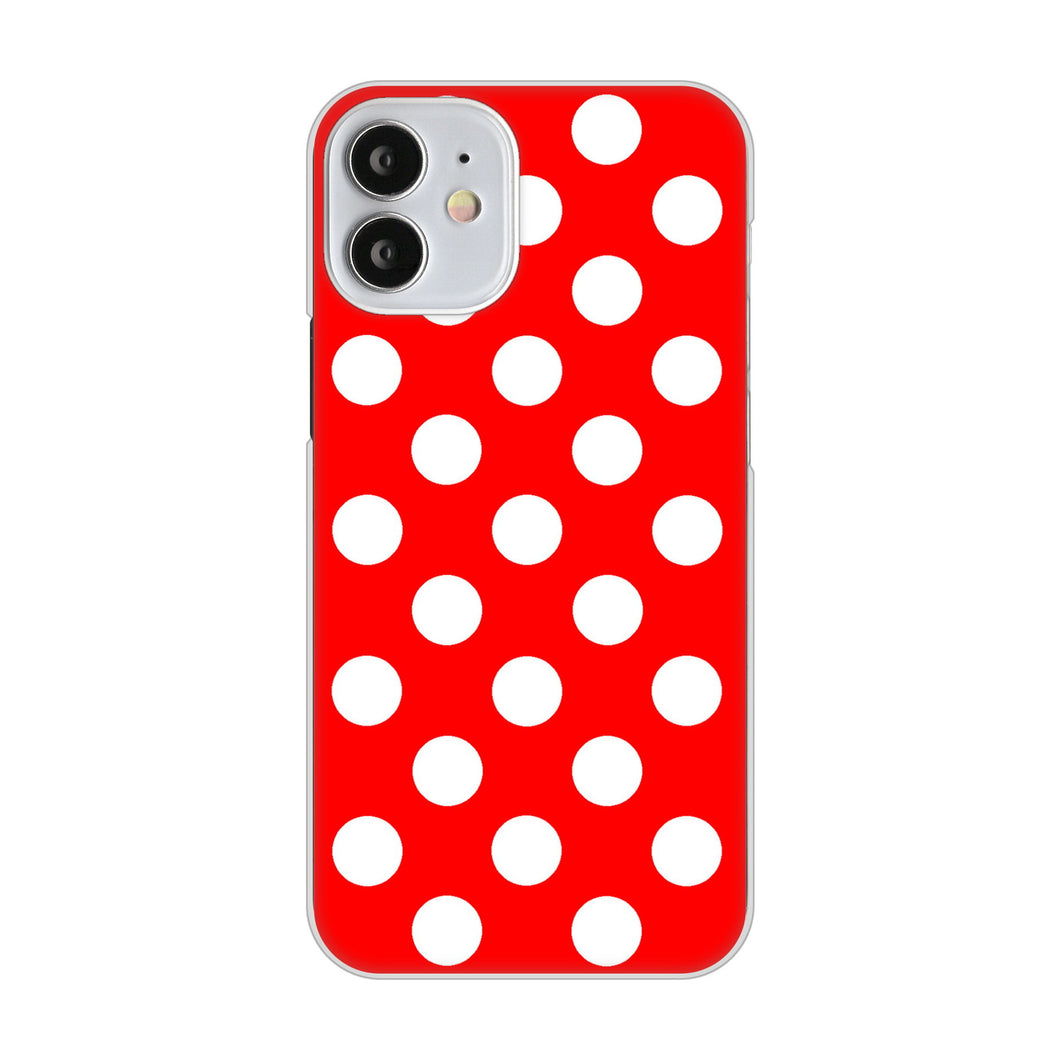 iPhone12 mini 高画質仕上げ 背面印刷 ハードケース シンプル柄(水玉)