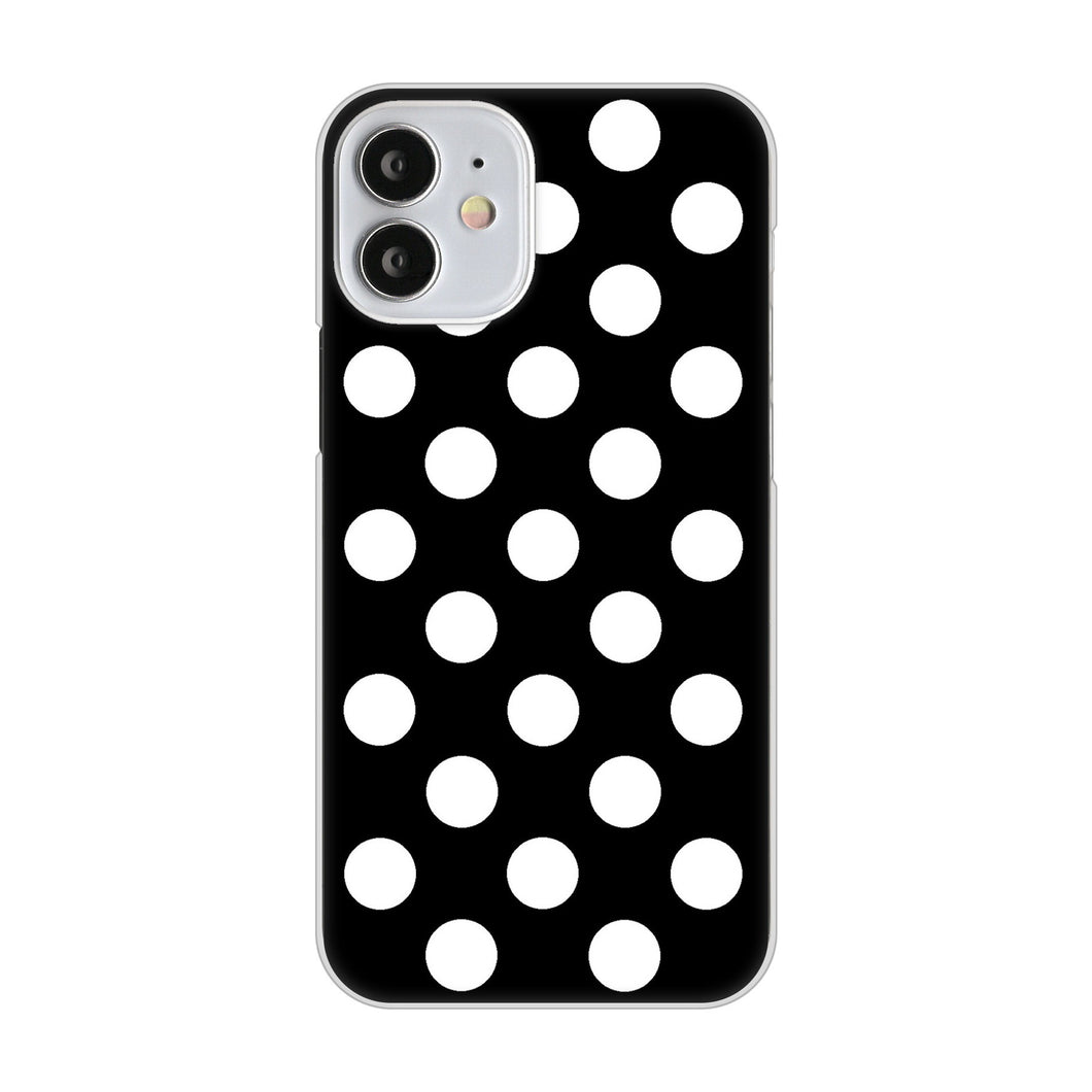 iPhone12 mini 高画質仕上げ 背面印刷 ハードケース シンプル柄(水玉)