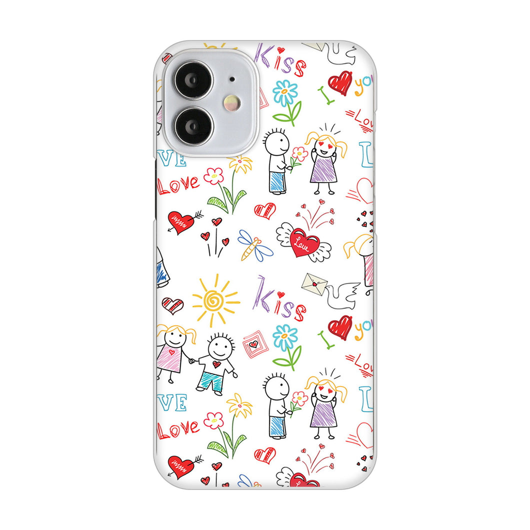 iPhone12 mini 高画質仕上げ 背面印刷 ハードケース カップル&ファミリー