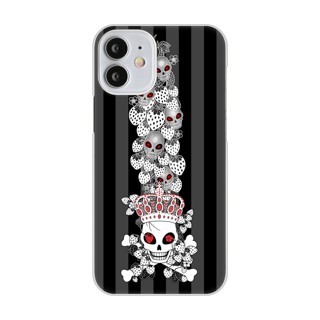 iPhone12 mini 高画質仕上げ 背面印刷 ハードケース むかいあぐる 苺骸骨王冠蔦