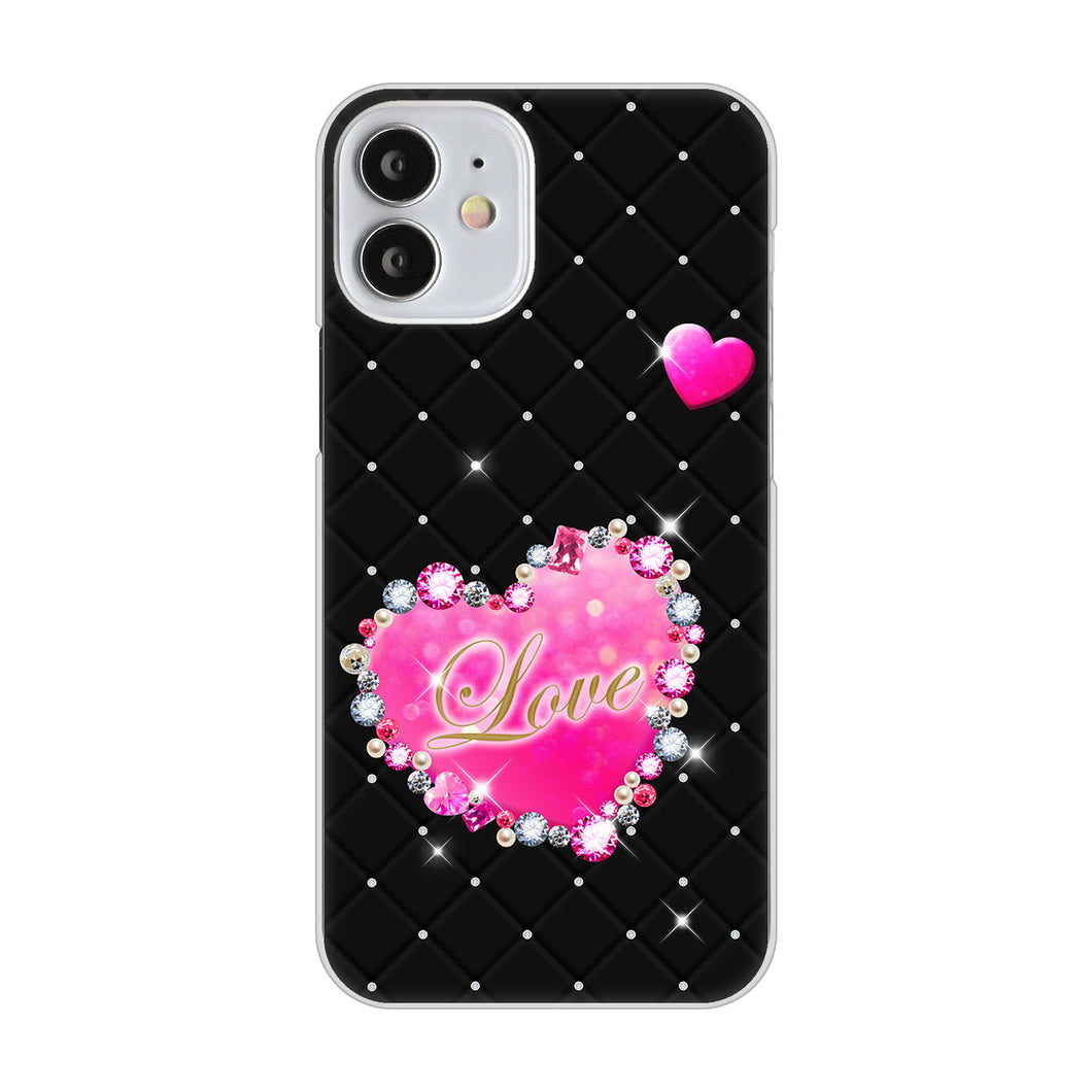 iPhone12 mini 高画質仕上げ 背面印刷 ハードケース スワロデコ風プリント