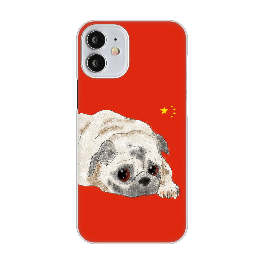 iPhone12 mini 高画質仕上げ 背面印刷 ハードケース パグ