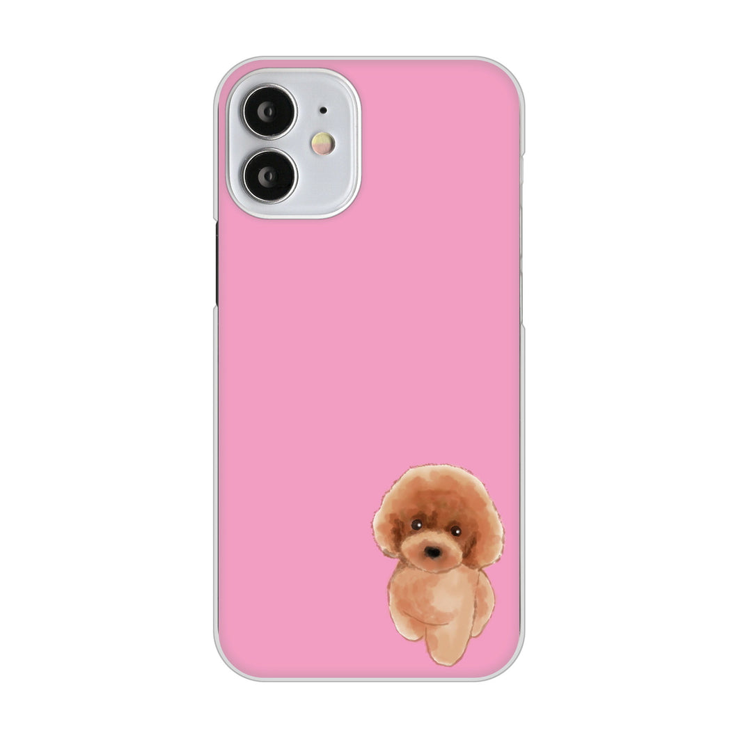 iPhone12 mini 高画質仕上げ 背面印刷 ハードケース トイプードルレッド