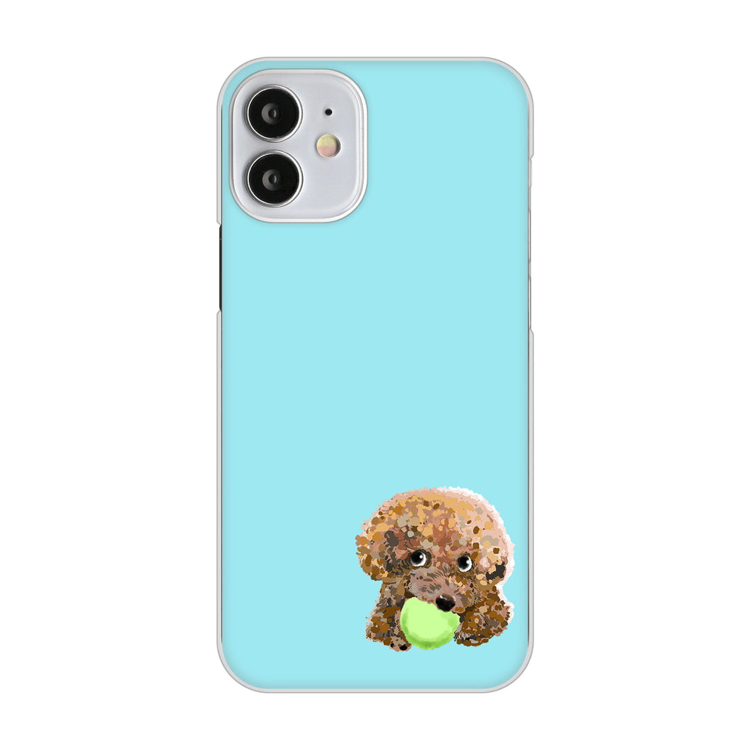 iPhone12 mini 高画質仕上げ 背面印刷 ハードケース トイプードル&ボール