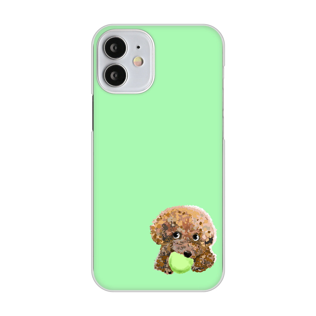 iPhone12 mini 高画質仕上げ 背面印刷 ハードケース トイプードル&ボール