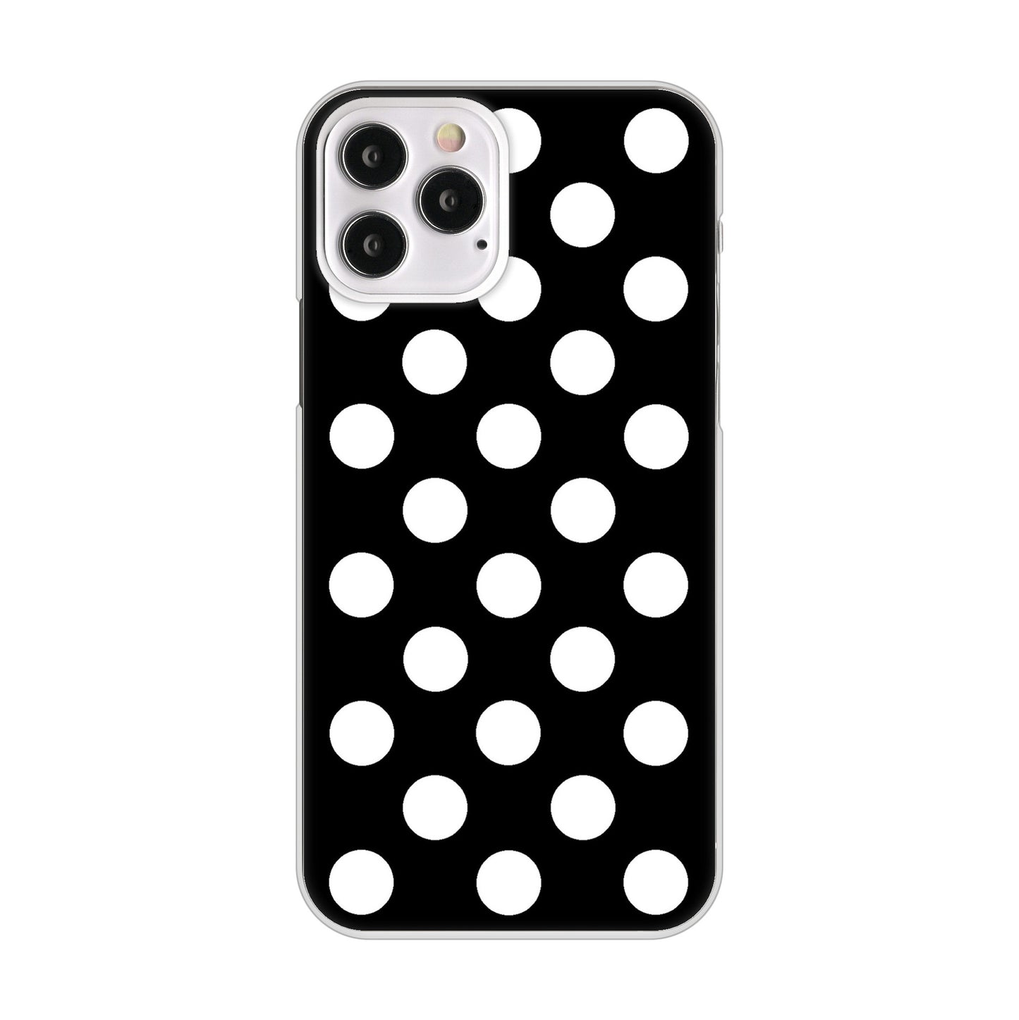 iPhone12 Pro 高画質仕上げ 背面印刷 ハードケース シンプル柄(水玉)