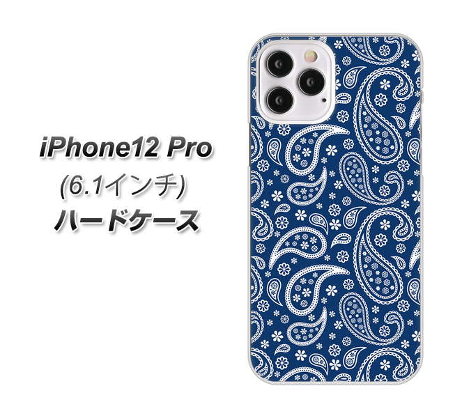 iPhone12 Pro 高画質仕上げ 背面印刷 ハードケース【764 ペイズリーブロンズブルー】