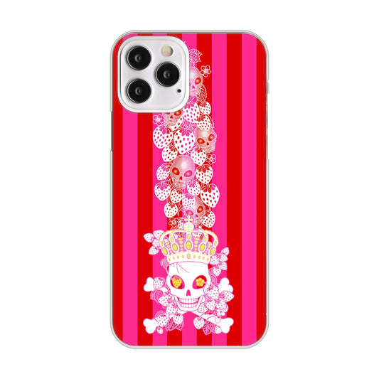 iPhone12 Pro 高画質仕上げ 背面印刷 ハードケース むかいあぐる 苺骸骨王冠蔦