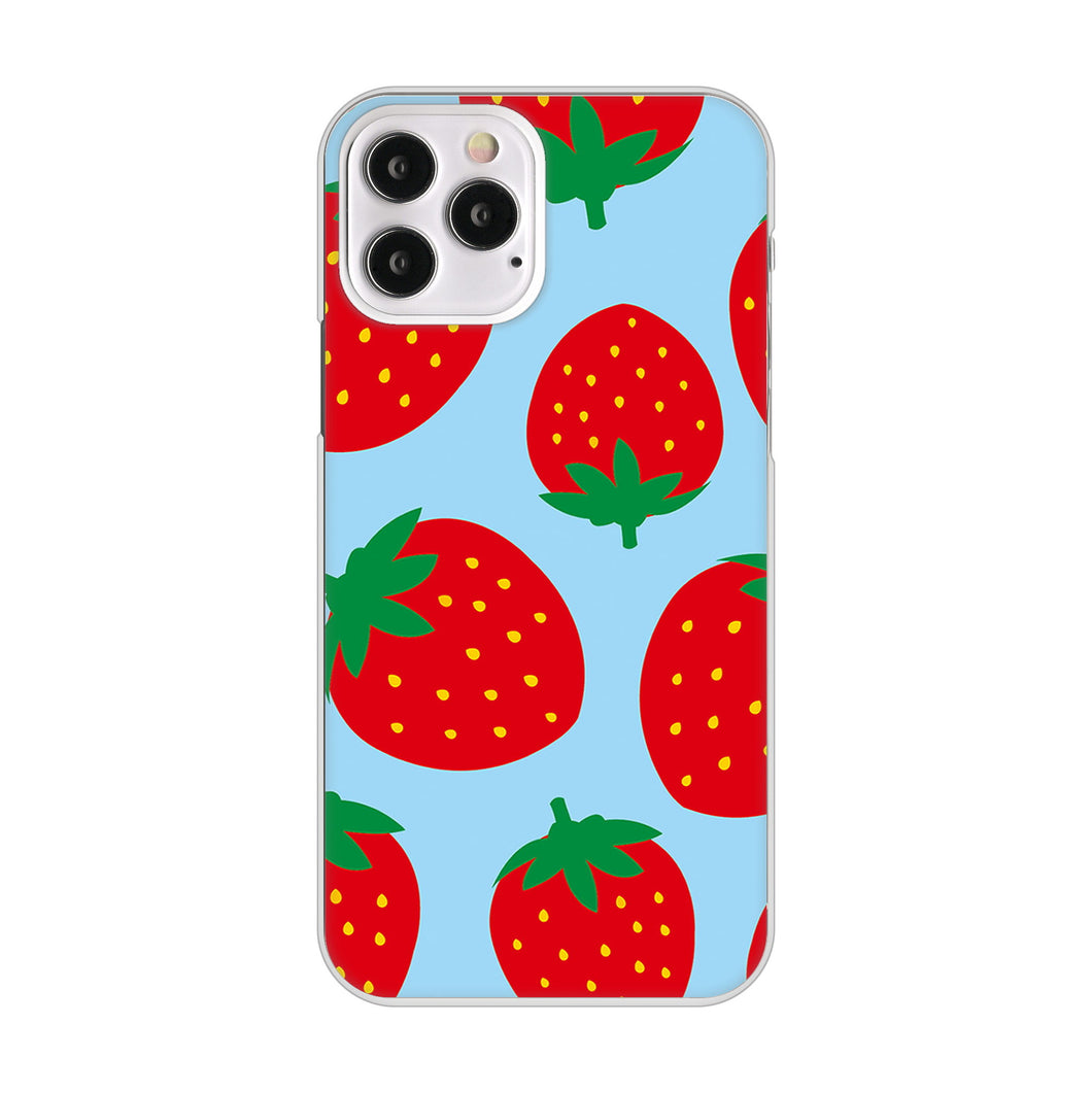 iPhone12 Pro 高画質仕上げ 背面印刷 ハードケース 大きいイチゴ模様