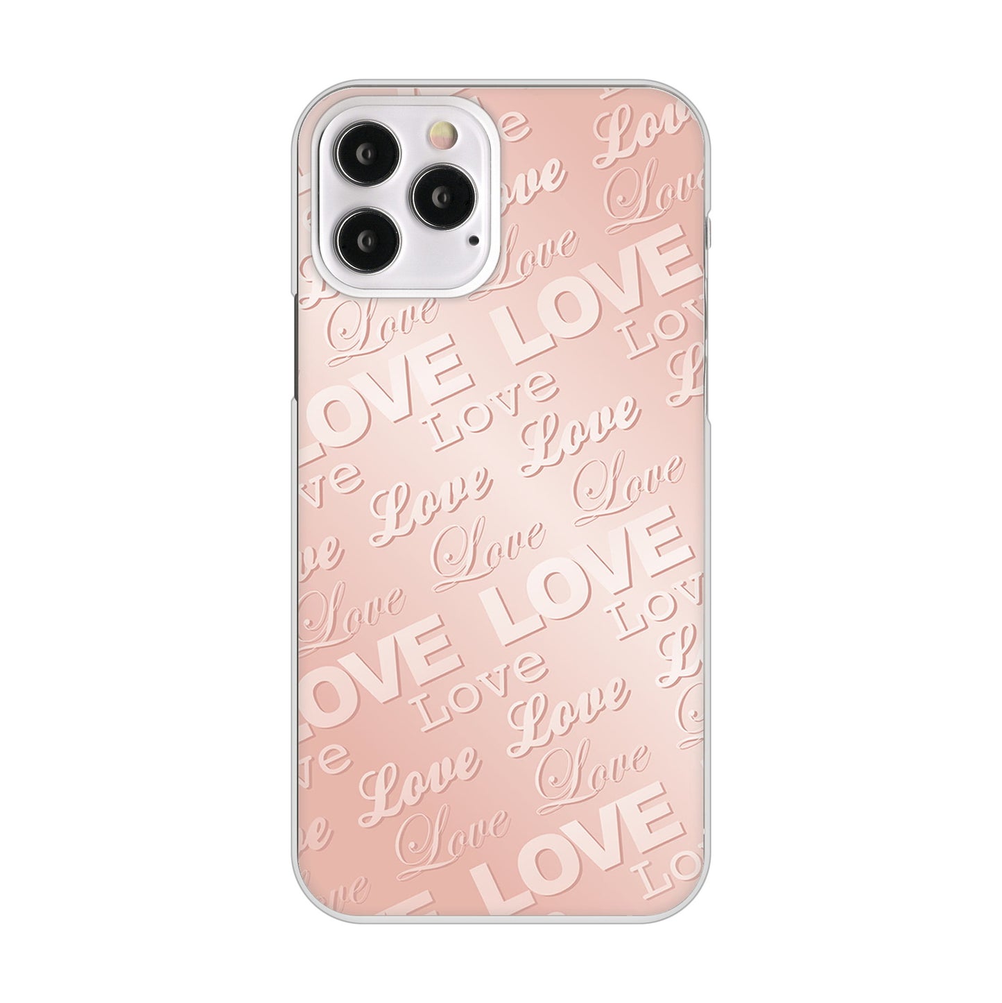 iPhone12 Pro 高画質仕上げ 背面印刷 ハードケース エンボス風LOVEリンク