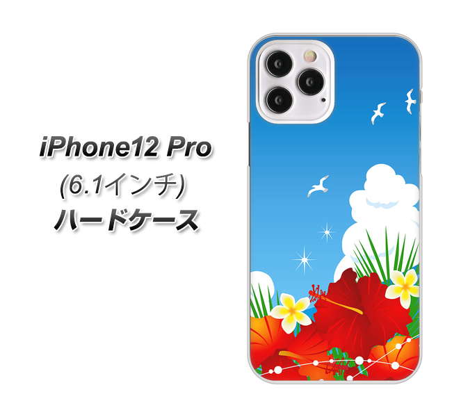iPhone12 Pro 高画質仕上げ 背面印刷 ハードケース 【VA821 ハイビスカスと青空】