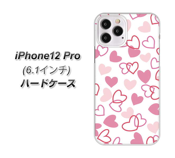 iPhone12 Pro 高画質仕上げ 背面印刷 ハードケース【VA929 ハートがいっぱい ピンク】