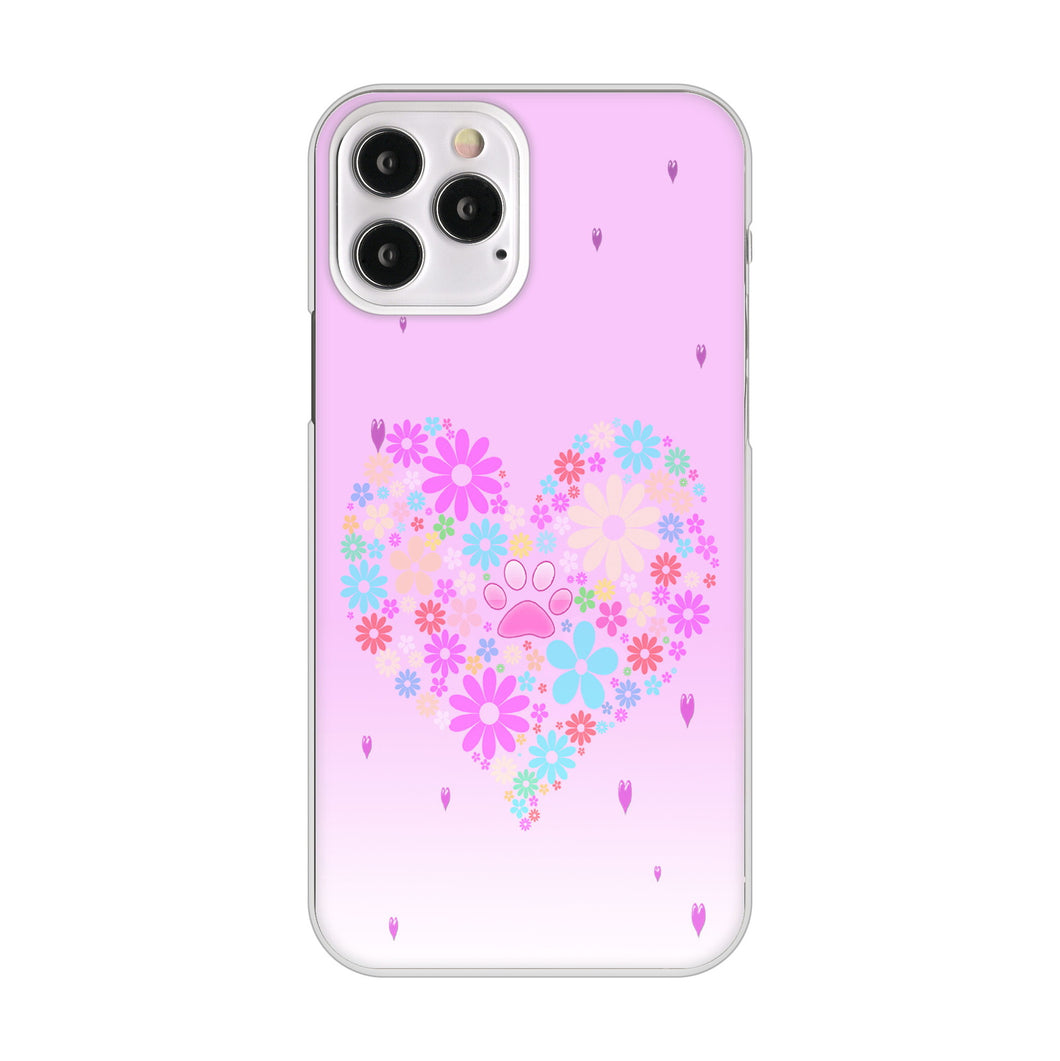 iPhone12 Pro 高画質仕上げ 背面印刷 ハードケース ハートと肉球