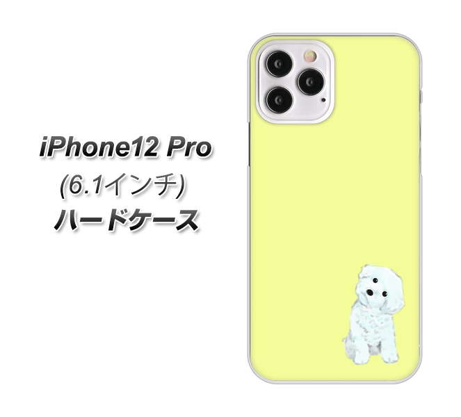 iPhone12 Pro 高画質仕上げ 背面印刷 ハードケース【YJ072 トイプードルホワイト(イエロー)】