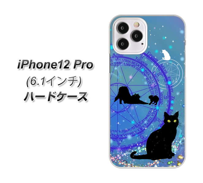 iPhone12 Pro 高画質仕上げ 背面印刷 ハードケース【YJ327 魔法陣猫 キラキラ かわいい】