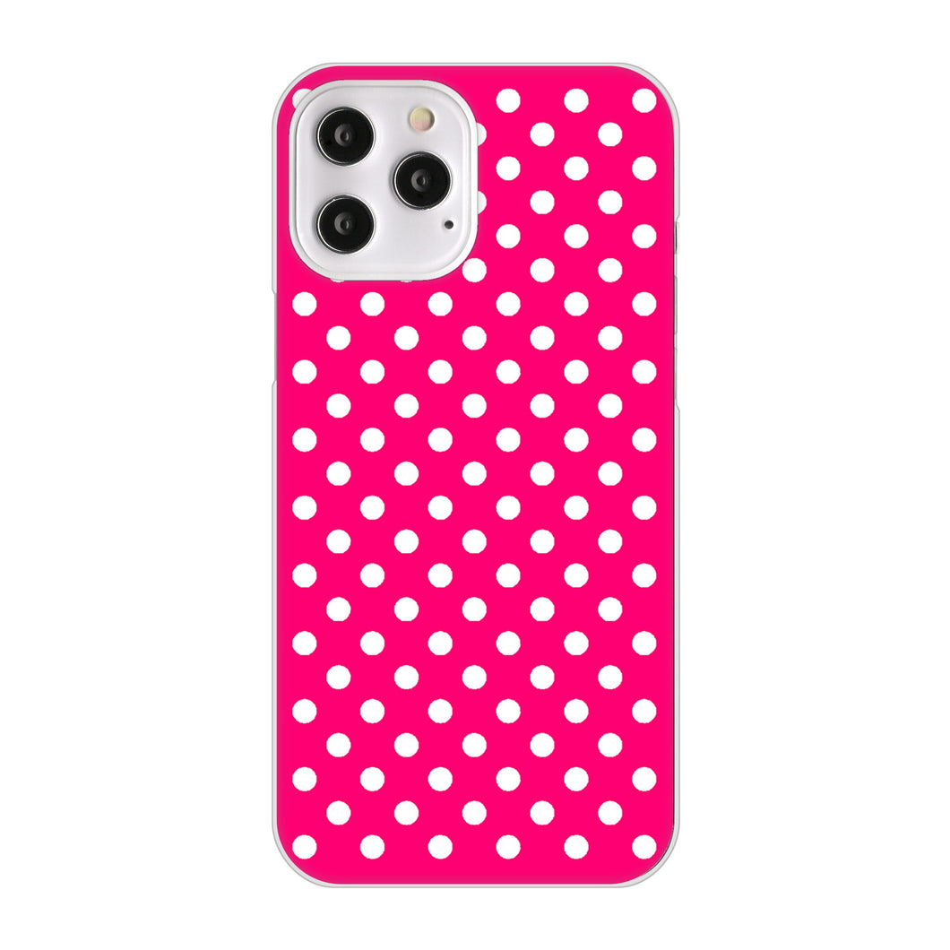 iPhone12 Pro Max 高画質仕上げ 背面印刷 ハードケース シンプル柄(水玉)