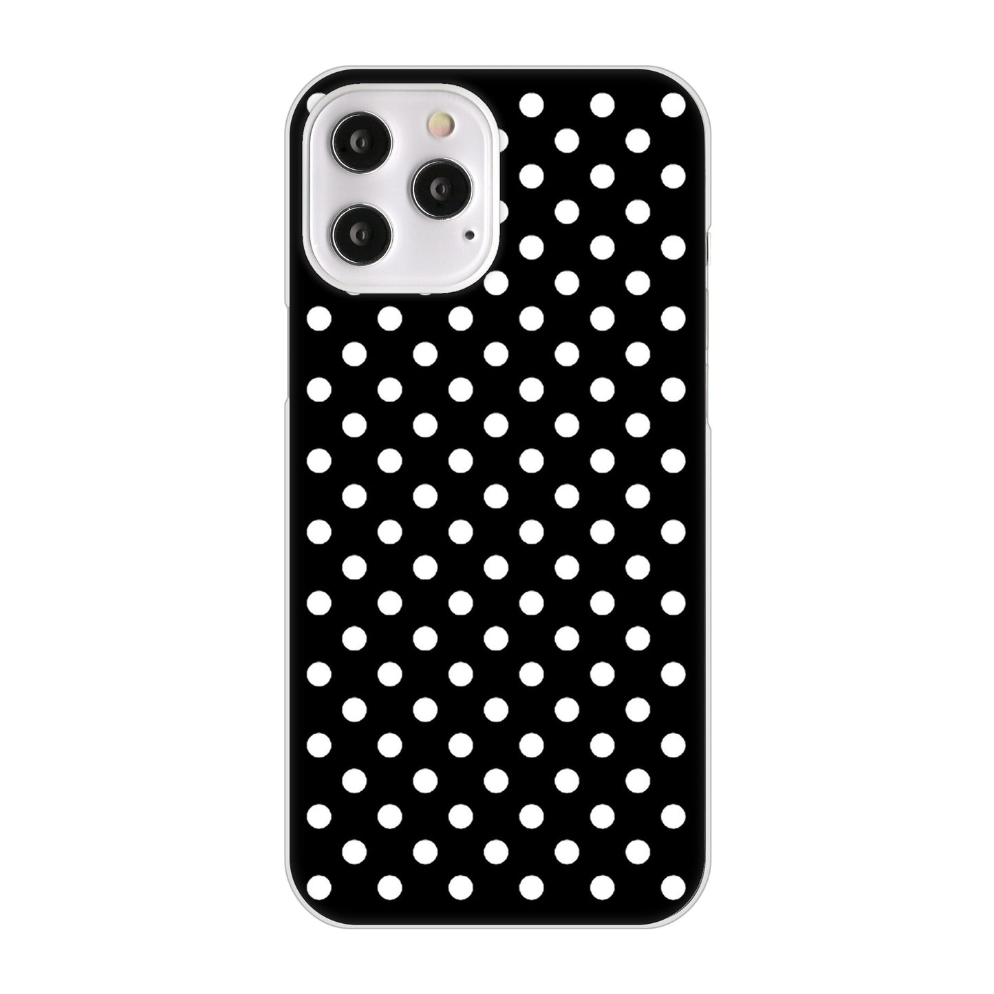 iPhone12 Pro Max 高画質仕上げ 背面印刷 ハードケース シンプル柄(水玉)