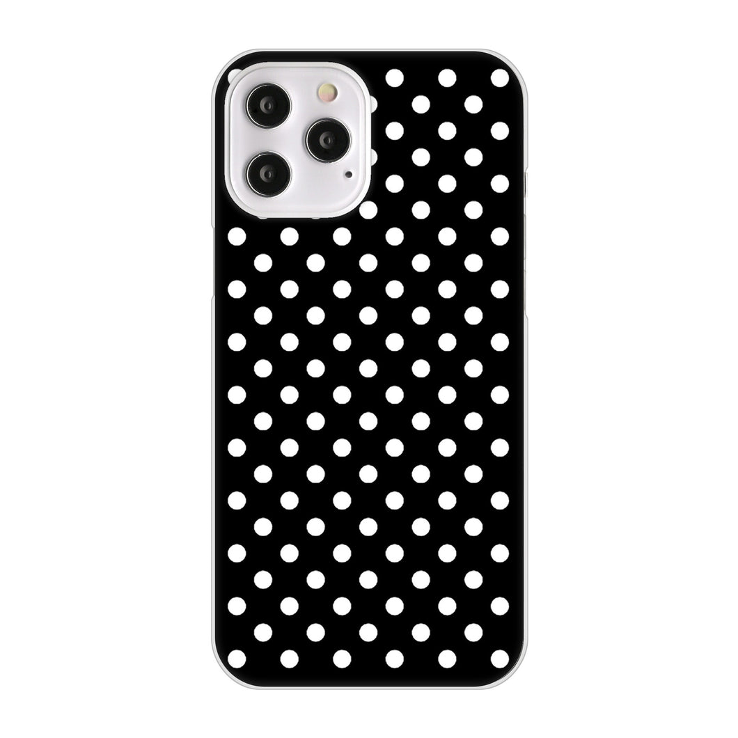 iPhone12 Pro Max 高画質仕上げ 背面印刷 ハードケース シンプル柄(水玉)