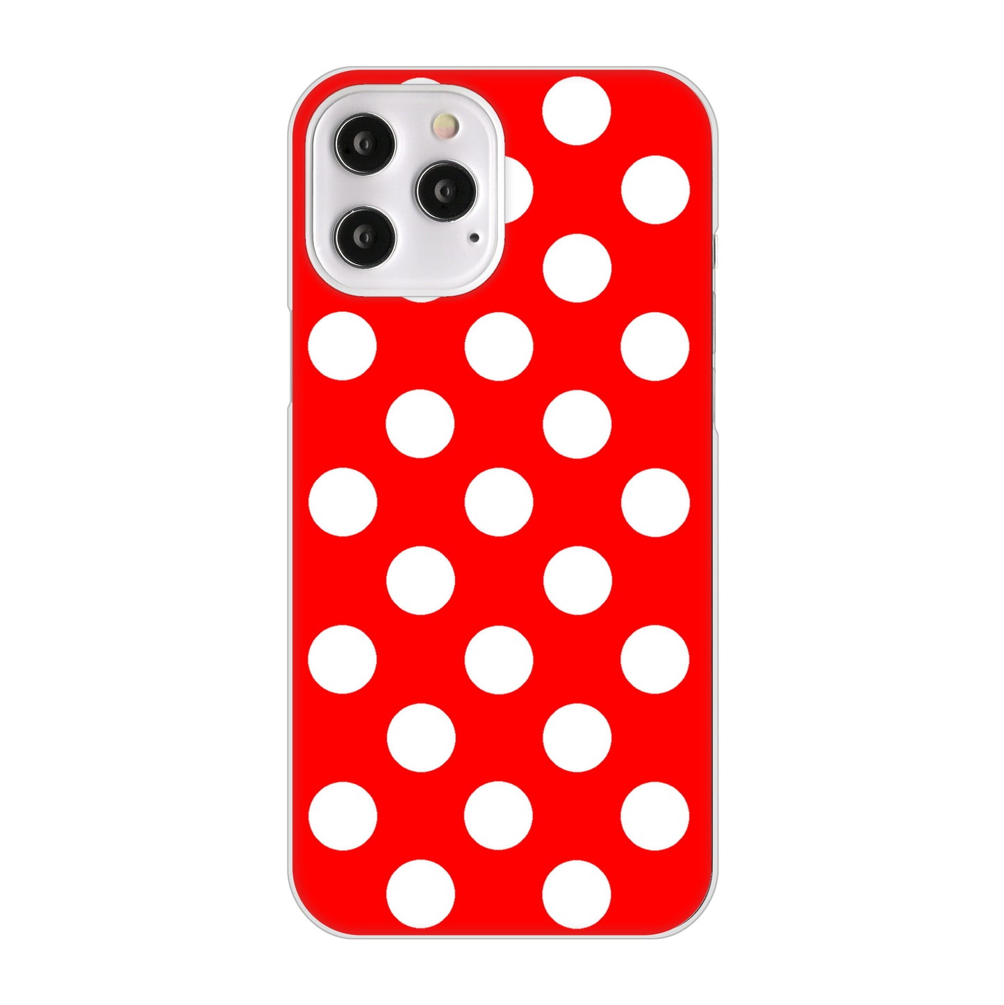 iPhone12 Pro Max 高画質仕上げ 背面印刷 ハードケース シンプル柄(水玉)