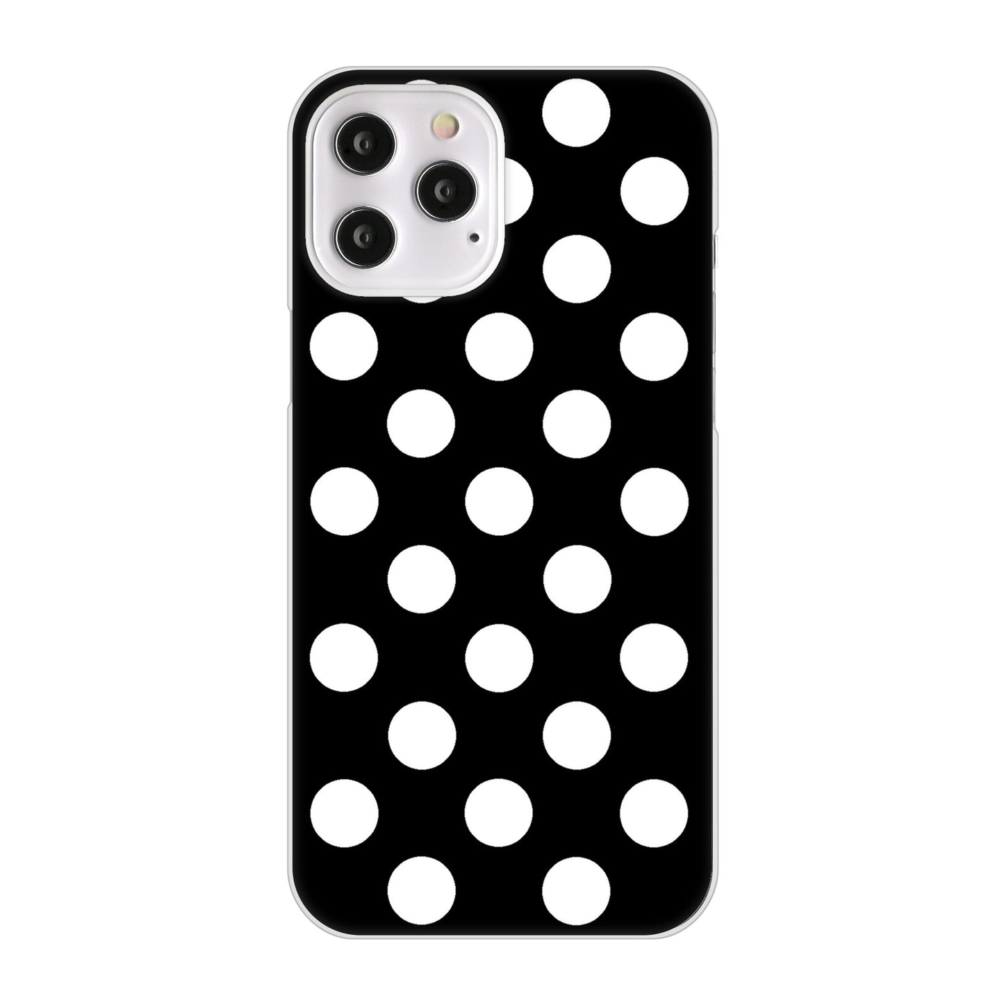 iPhone12 Pro Max 高画質仕上げ 背面印刷 ハードケース シンプル柄(水玉)