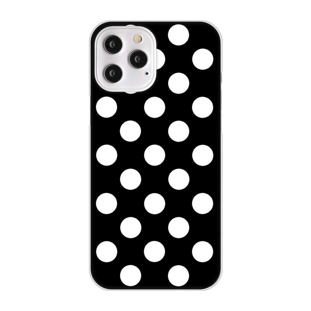 iPhone12 Pro Max 高画質仕上げ 背面印刷 ハードケース シンプル柄(水玉)