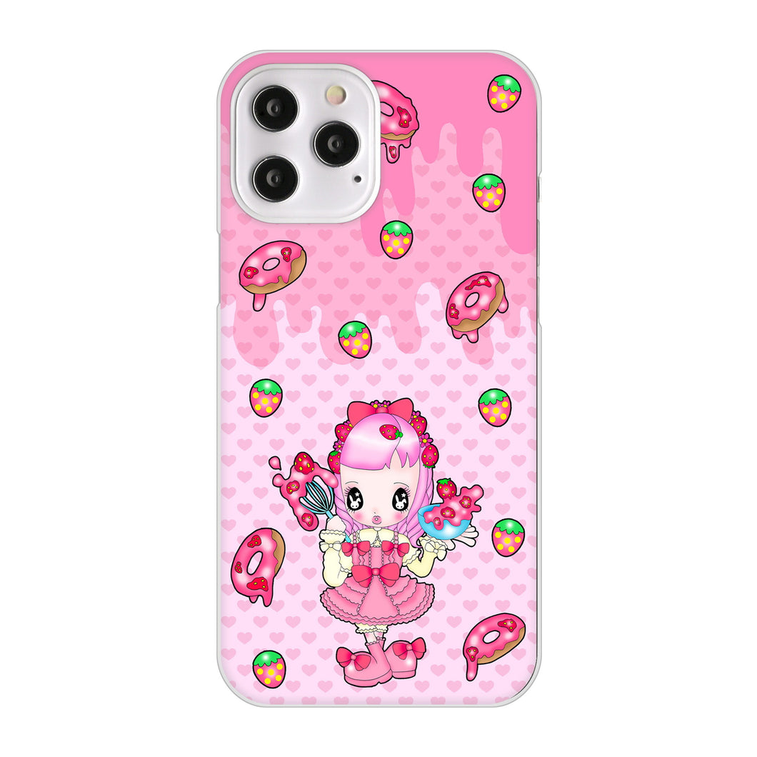 iPhone12 Pro Max 高画質仕上げ 背面印刷 ハードケース むかいあぐる ストロベリードーナツ