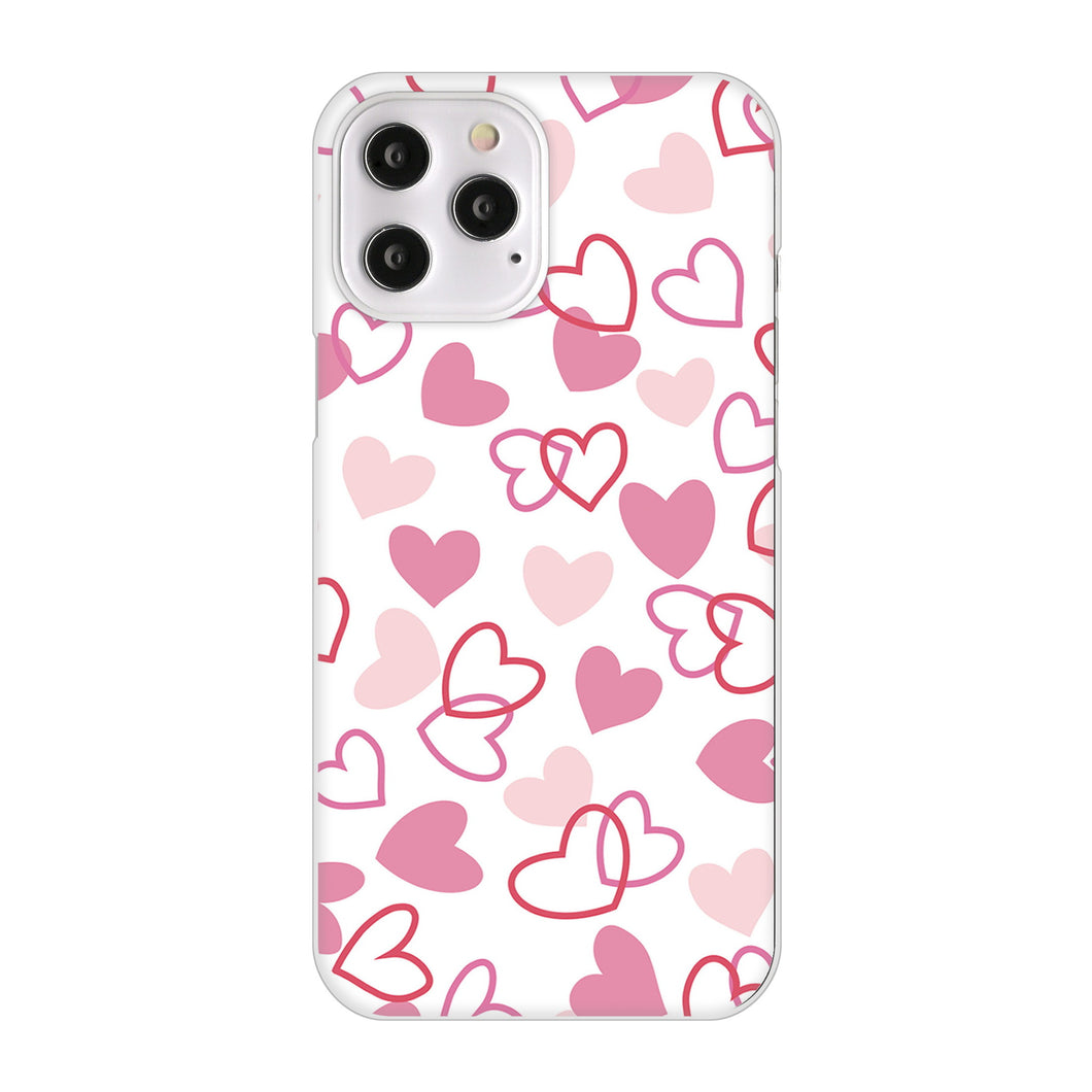 iPhone12 Pro Max 高画質仕上げ 背面印刷 ハードケース ハートがいっぱい