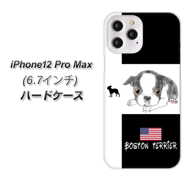 iPhone12 Pro Max 高画質仕上げ 背面印刷 ハードケース【YD854 ボストンテリア05】