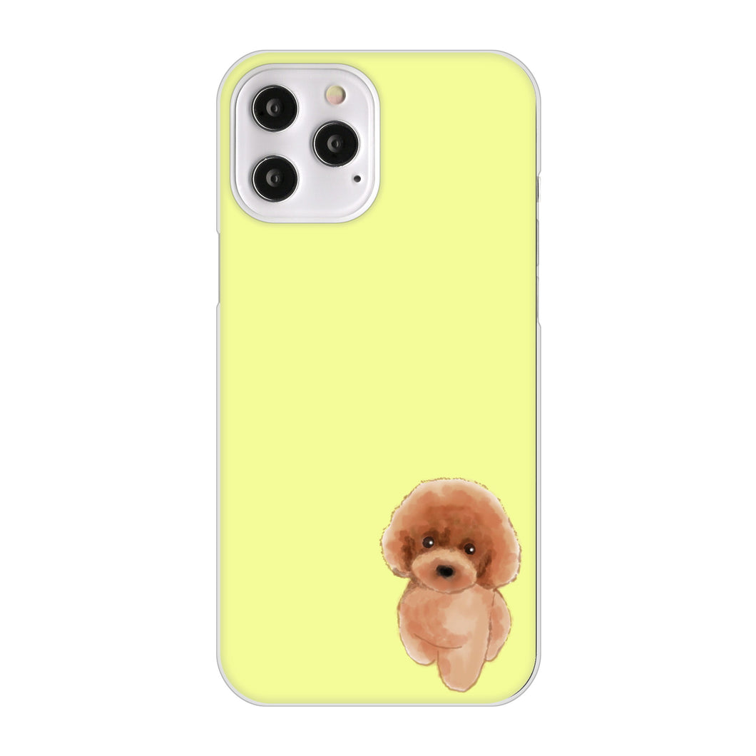 iPhone12 Pro Max 高画質仕上げ 背面印刷 ハードケース トイプードルレッド