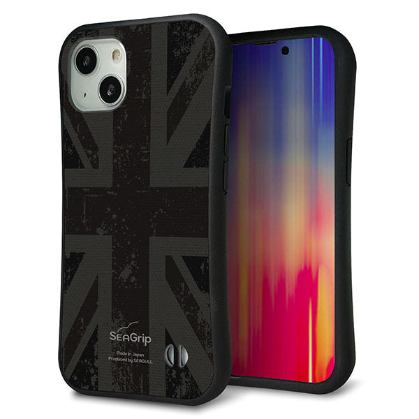 iPhone13 スマホケース 「SEA Grip」 グリップケース Sライン 【505 ユニオンジャック-ダーク】 UV印刷